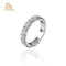 Delzzad S925 VVS Synthetic Moissanite Cross Eternity Ring Gift for Valentine'S Day Wedding Anniversary