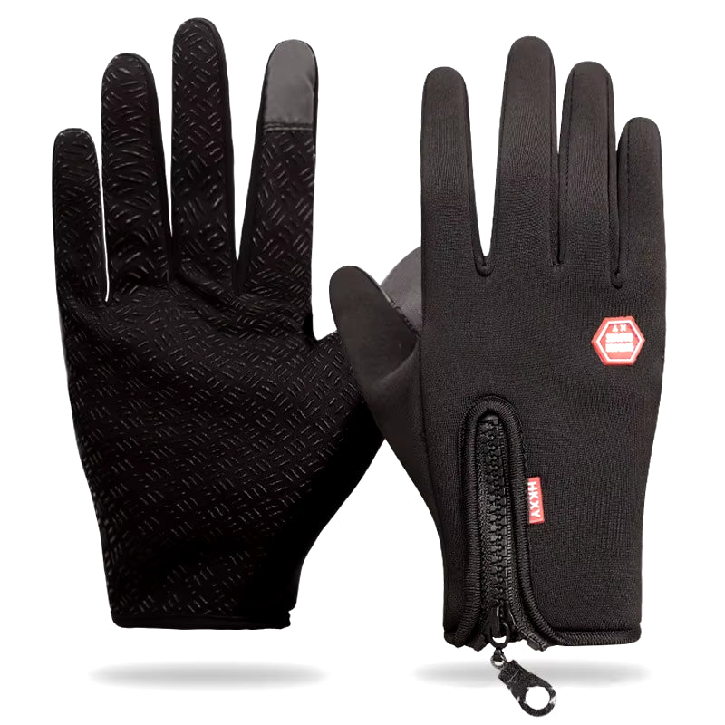 Winter Cycling Sports Gloves Men Women Water Splash Warm Touch Screen Motorcycle Anti-Slip Skiing Zipper Windproof Driving