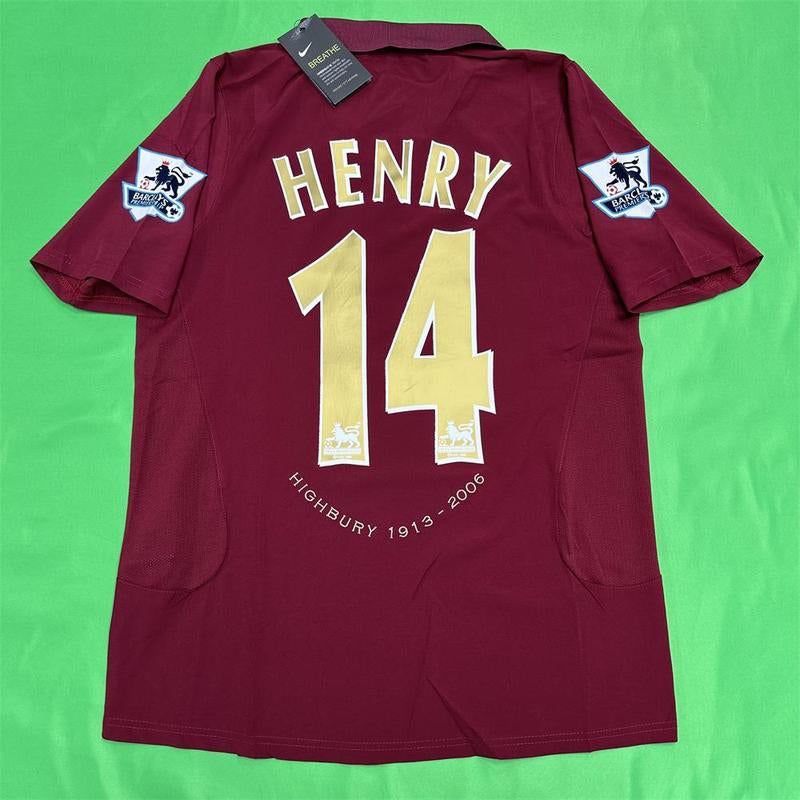 Nike Arsenal Commemorative Retro Red Short Sleeve Top - Thierry Henry No. 14 Soccer Jersey, Quick Drying