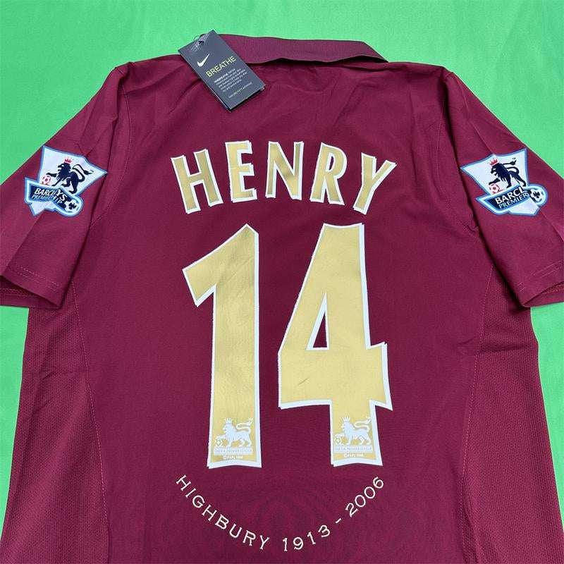 Nike Arsenal Commemorative Retro Red Short Sleeve Top - Thierry Henry No. 14 Soccer Jersey, Quick Drying