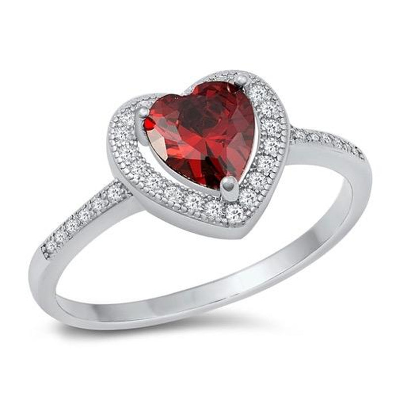 Be Chic Lquisa Red Heart Ring S925 - Sterling Silver for Women